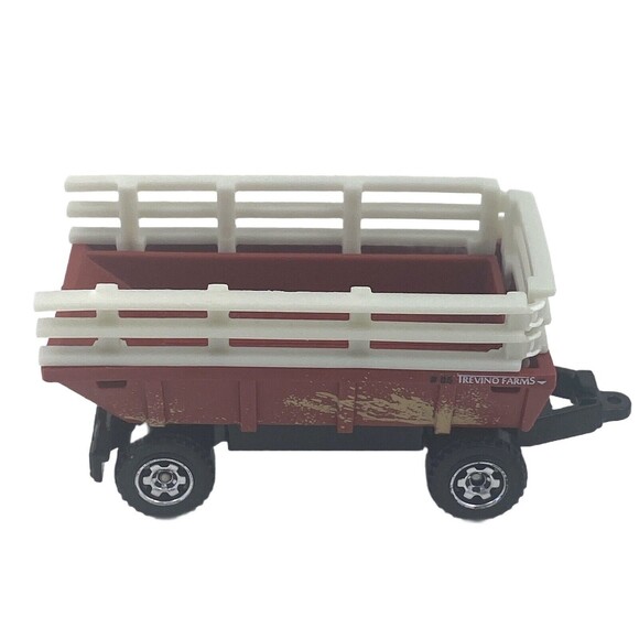 Matchbox Trevino Farms Tractor Diecast 2015 and Plastic Trailer 2011 Mattel New - Picture 6 of 10
